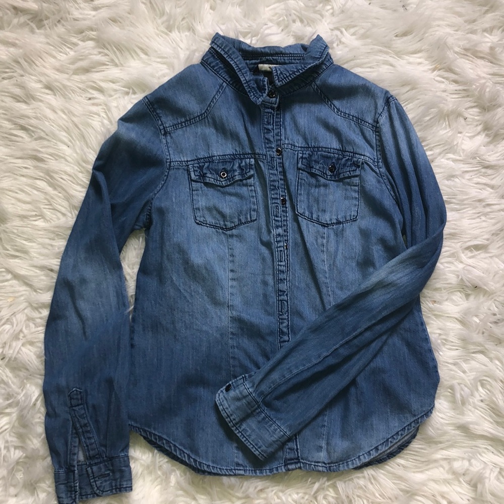 Denim long sleeve top